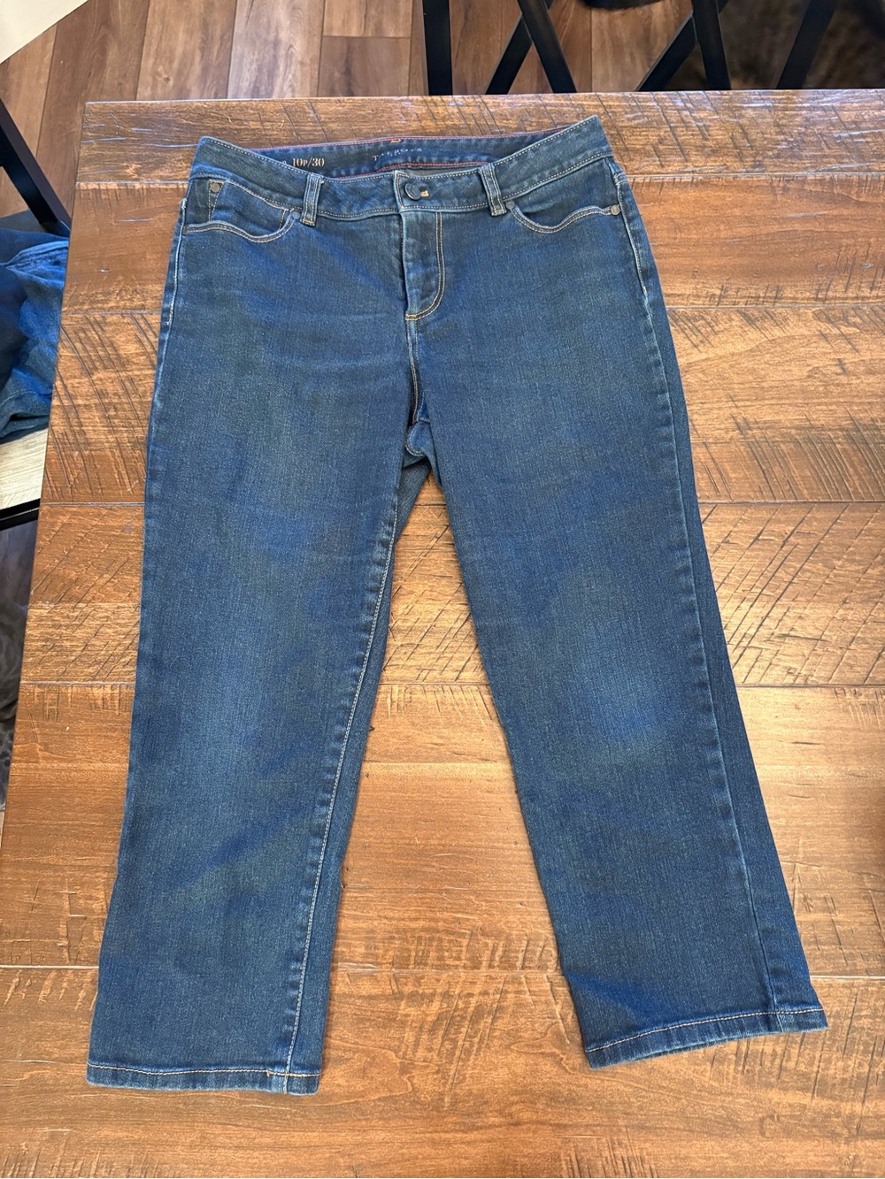 Talbots Women’s Straight-Leg Jeans in Dark Blue Wash